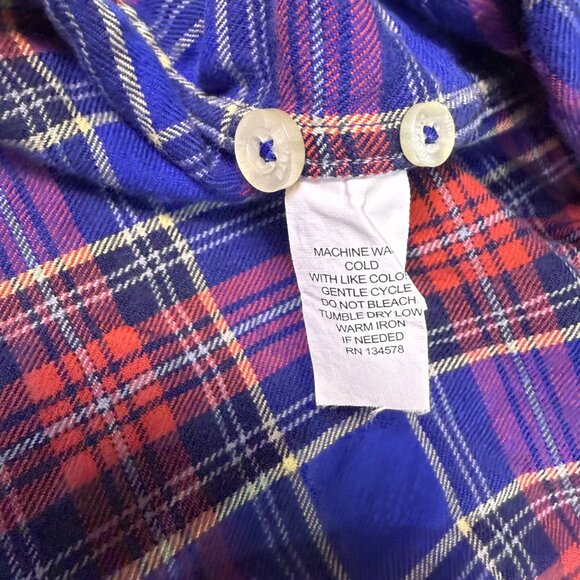 Vineyard Vines Murray Shirt Men's XL Flannel Red Blue Plaid Button Down E455 - Picture 7 of 11